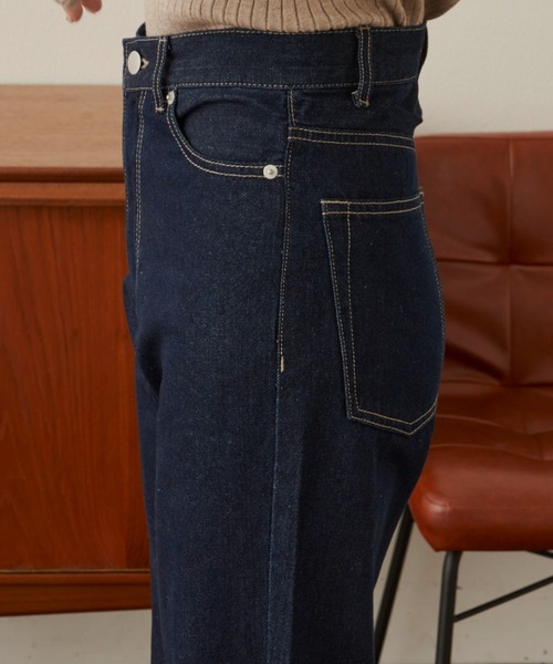 VANNIE U（ヴァニーユー）の「ストレートデニムパンツ（デニムパンツ・レディース・ネイビー/ブラック・FREE/S）」の17枚目の写真