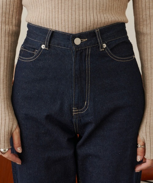 VANNIE U（ヴァニーユー）の「ストレートデニムパンツ（デニムパンツ・レディース・ネイビー/ブラック・FREE/S）」の18枚目の写真