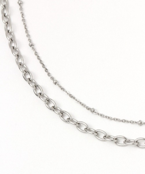 GLOBAL WORK（グローバルワーク）の「ステンレス２連ネックレス/UNISEXアクセサリー/299732（ネックレス・レディース・シルバー/ゴールド・FREE）」の4枚目の写真