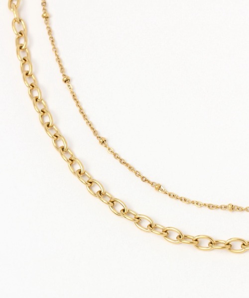 GLOBAL WORK（グローバルワーク）の「ステンレス２連ネックレス/UNISEXアクセサリー/299732（ネックレス・レディース・シルバー/ゴールド・FREE）」の5枚目の写真