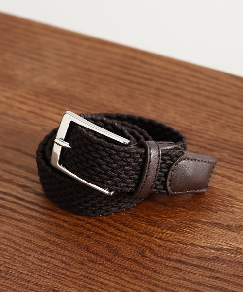 ikka（イッカ）の「ゴムメッシュベルト（ベルト・メンズ・ベージュ/ブラウン/ブラック/ネイビー/グリーン/スカイブルー/ダークネイビー/チャコール/グレー/オリーブ・FREE）」の4枚目の写真