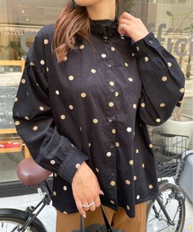Meli rich | 可愛さ満点。コーデュロイランダムドットブラウス(シャツ/ブラウス)