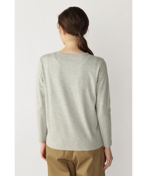 human woman（ヒューマンウーマン）の「オーガニック綿天竺長袖Ｔシャツ（Tシャツ/カットソー・レディース・ホワイト/ネイビー/グレー・MEDIUM/LARGE）」の12枚目の写真