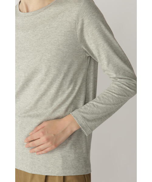 human woman（ヒューマンウーマン）の「オーガニック綿天竺長袖Ｔシャツ（Tシャツ/カットソー・レディース・ホワイト/ネイビー/グレー・MEDIUM/LARGE）」の14枚目の写真