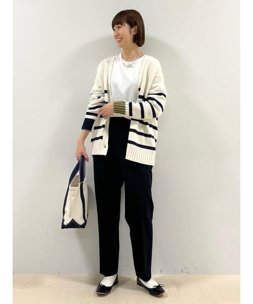 human woman（ヒューマンウーマン）の「オーガニック綿天竺長袖Ｔシャツ（Tシャツ/カットソー・レディース・ホワイト/ネイビー/グレー・MEDIUM/LARGE）」の22枚目の写真