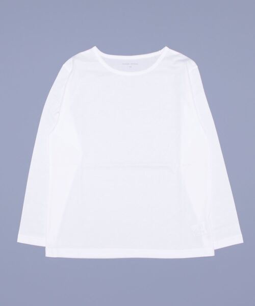 human woman（ヒューマンウーマン）の「オーガニック綿天竺長袖Ｔシャツ（Tシャツ/カットソー・レディース・ホワイト/ネイビー/グレー・MEDIUM/LARGE）」の4枚目の写真