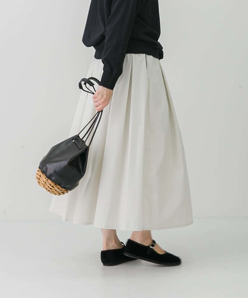 かぐれ（カグレ）の「コットンタックスカート（スカート・レディース・チャコールグレー/アイボリー/ライトカーキ・FREE）」の18枚目の写真