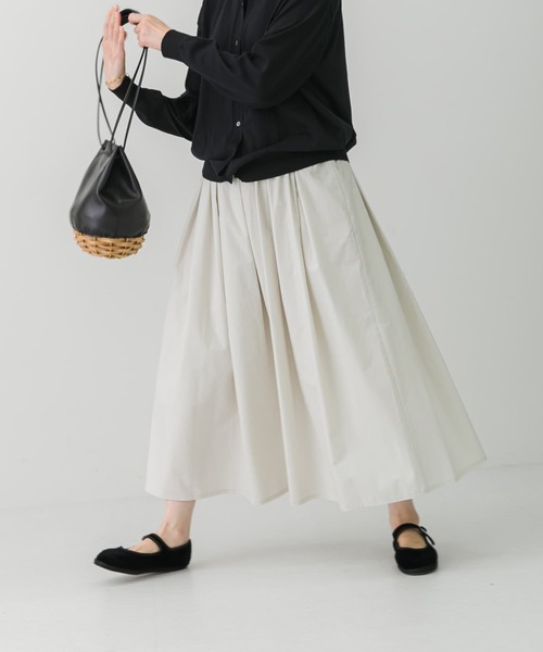 かぐれ（カグレ）の「コットンタックスカート（スカート・レディース・チャコールグレー/アイボリー/ライトカーキ・FREE）」の19枚目の写真