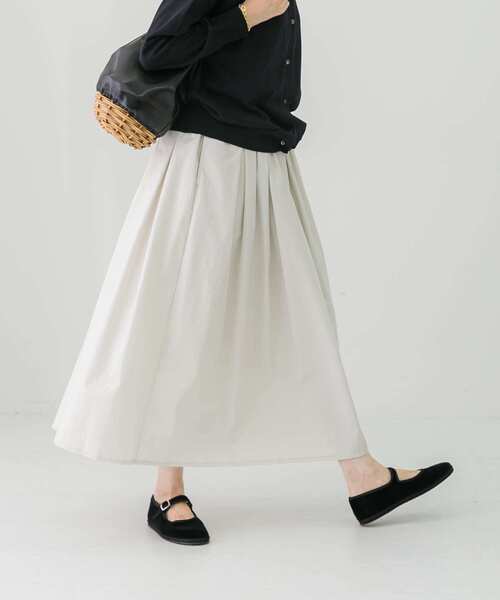 かぐれ（カグレ）の「コットンタックスカート（スカート・レディース・チャコールグレー/アイボリー/ライトカーキ・FREE）」の21枚目の写真