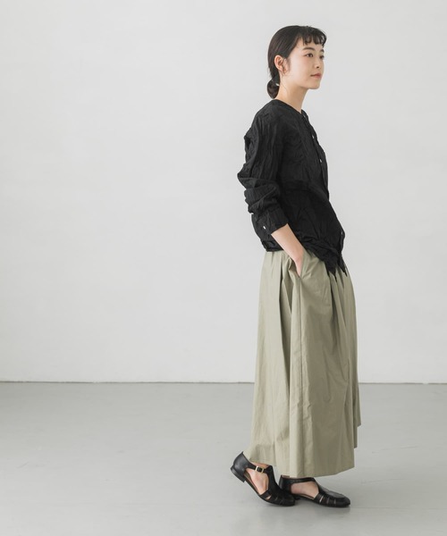 かぐれ（カグレ）の「コットンタックスカート（スカート・レディース・チャコールグレー/アイボリー/ライトカーキ・FREE）」の8枚目の写真