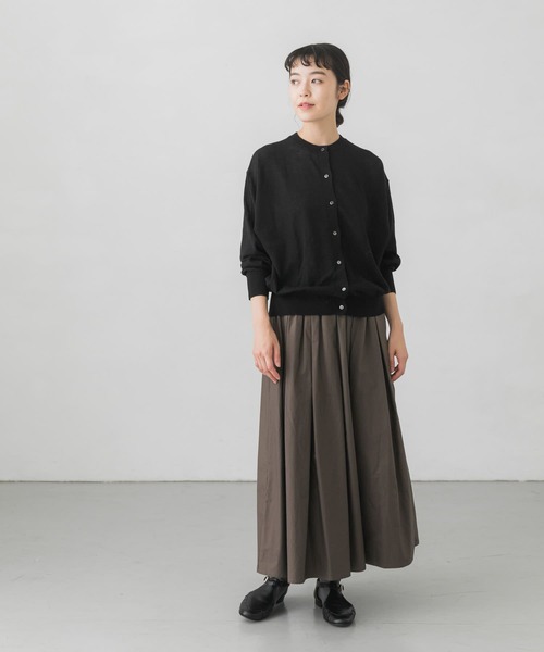 かぐれ（カグレ）の「コットンタックスカート（スカート・レディース・チャコールグレー/アイボリー/ライトカーキ・FREE）」の12枚目の写真