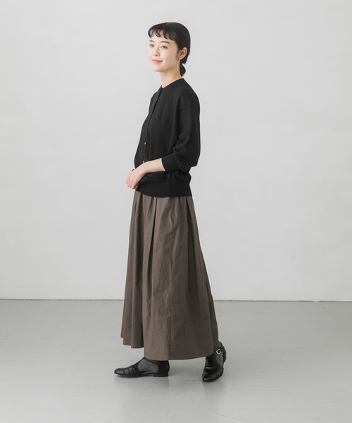 かぐれ（カグレ）の「コットンタックスカート（スカート・レディース・チャコールグレー/アイボリー/ライトカーキ・FREE）」の14枚目の写真