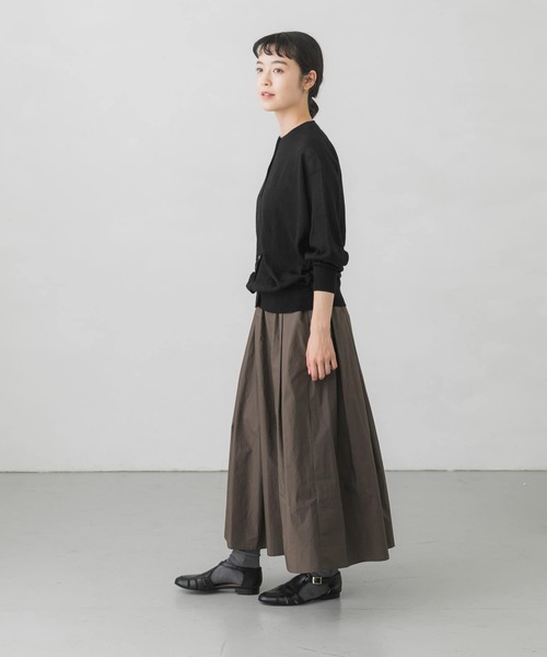 かぐれ（カグレ）の「コットンタックスカート（スカート・レディース・チャコールグレー/アイボリー/ライトカーキ・FREE）」の15枚目の写真