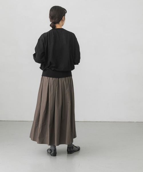 かぐれ（カグレ）の「コットンタックスカート（スカート・レディース・チャコールグレー/アイボリー/ライトカーキ・FREE）」の16枚目の写真