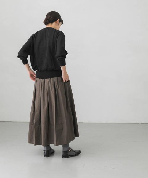 かぐれ（カグレ）の「コットンタックスカート（スカート・レディース・チャコールグレー/アイボリー/ライトカーキ・FREE）」の17枚目の写真