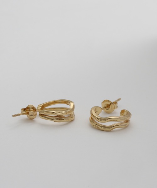 Geel(ギール)の「Geel/ダブルライン ハーフフープピアス(ピアス(両耳用)・レディース・シルバー/ゴールド・FREE)」の14枚目の写真