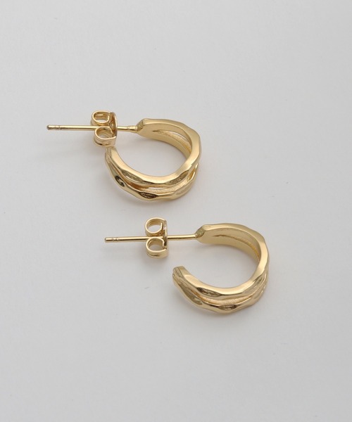 Geel(ギール)の「Geel/ダブルライン ハーフフープピアス(ピアス(両耳用)・レディース・シルバー/ゴールド・FREE)」の15枚目の写真