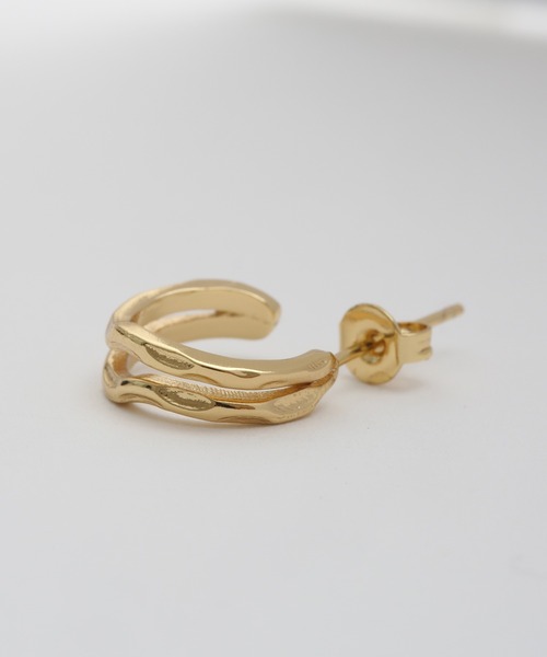 Geel(ギール)の「Geel/ダブルライン ハーフフープピアス(ピアス(両耳用)・レディース・シルバー/ゴールド・FREE)」の18枚目の写真