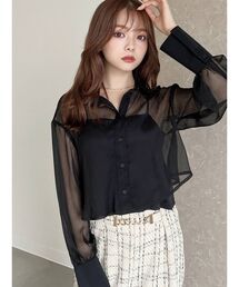 RESEXXY | シースルークロップドシャツ(シャツ/ブラウス)