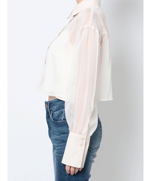 RESEXXY（リゼクシー）の「シースルークロップドシャツ（シャツ/ブラウス・レディース・ブラック/ベージュ/アイボリー・FREE）」の17枚目の写真