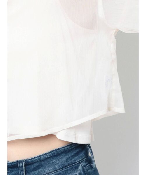 RESEXXY（リゼクシー）の「シースルークロップドシャツ（シャツ/ブラウス・レディース・ブラック/ベージュ/アイボリー・FREE）」の13枚目の写真