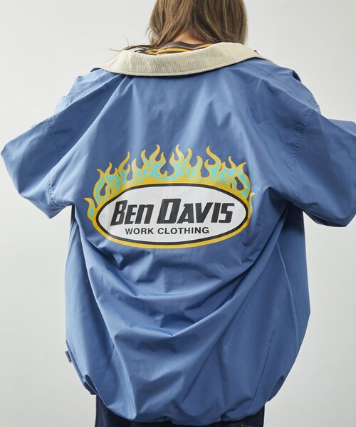 BEN DAVIS（ベンデイビス）の「【BEN DAVIS/ベンデイビス】 別注フレイムロゴコーチジャケット/ワイドコーチジャケット/ナイロンジャケット（ブルゾン・メンズ・ブラック/ベージュ/グリーン/ブルー・SMALL/MEDIUM/LARGE/X-LARGE）」の13枚目の写真