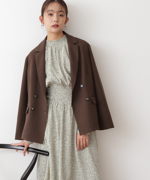 N.（N. Natural Beauty Basic）（エヌエヌナチュラルビューティーベーシック）の「【S Size Line】◆ダブルジャケット（その他アウター・レディース・ブラウン/ナチュラル/チェック・SMALL/MEDIUM）」の2枚目の写真