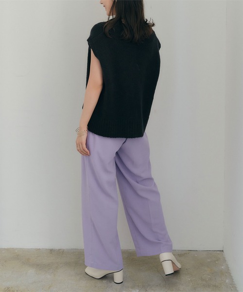 titivate（ティティベイト）の「デザインリブニットベスト（ベスト・レディース・ブラック/ベージュ/グリーン・S/M）」の15枚目の写真