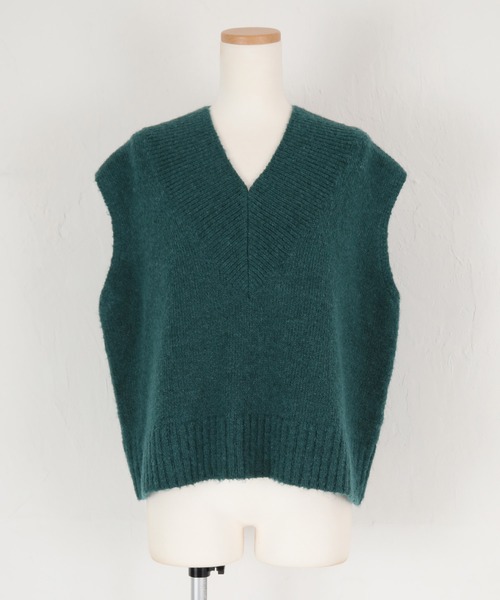 titivate（ティティベイト）の「デザインリブニットベスト（ベスト・レディース・ブラック/ベージュ/グリーン・S/M）」の5枚目の写真