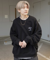 ILL'S | 23AW ワンポイント刺繍ロゴ おじ刺繍 / デイリーウォーキング ビッグシルエットスウェット カットソー ユニセックス【ILL’S】(スウェット)