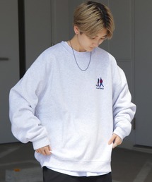ILL'S | 23AW ワンポイント刺繍ロゴ おじ刺繍 / デイリーウォーキング ビッグシルエットスウェット カットソー ユニセックス【ILL’S】(スウェット)