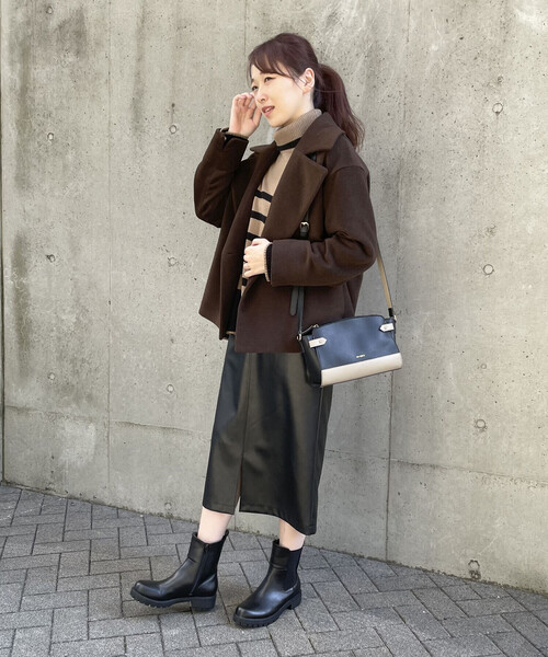 COMME CA ISM(コムサイズム)の「ピーコート(ピーコート・レディース・グリーン/ブラウン/グレイッシュベージュ・SMALL/MEDIUM/LARGE)」の4枚目の写真