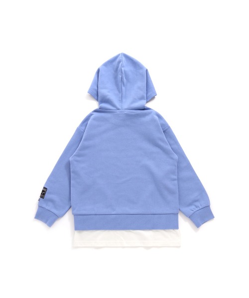 JENNI love（ジェニィラブ）の「ボアロゴレイヤード風ロング丈パーカー（パーカー・キッズ・グリーン/サックスブルー/ブラック・130cm/140cm/150cm/160cm）」の12枚目の写真