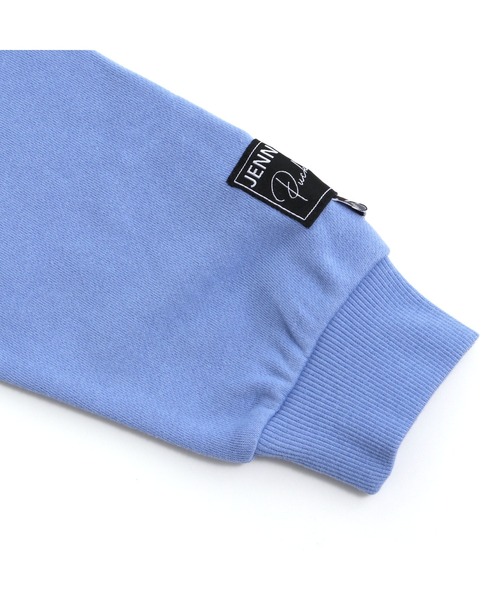 JENNI love（ジェニィラブ）の「ボアロゴレイヤード風ロング丈パーカー（パーカー・キッズ・グリーン/サックスブルー/ブラック・130cm/140cm/150cm/160cm）」の7枚目の写真