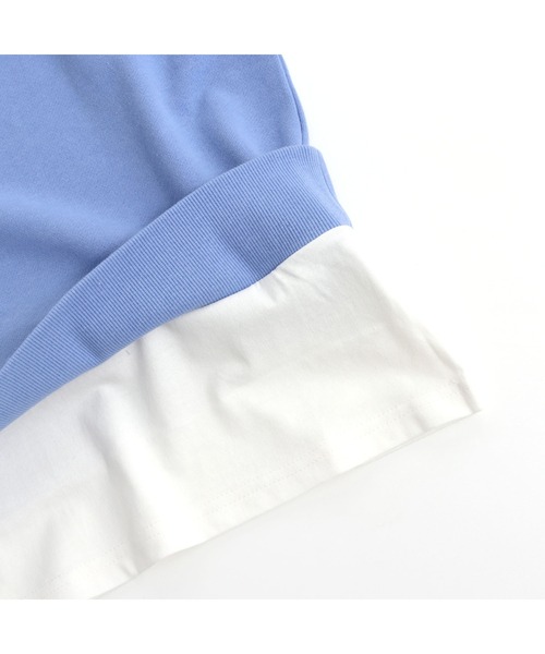 JENNI love（ジェニィラブ）の「ボアロゴレイヤード風ロング丈パーカー（パーカー・キッズ・グリーン/サックスブルー/ブラック・130cm/140cm/150cm/160cm）」の5枚目の写真