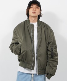 ワイドシルエット パディング MA-1 / オーバーサイズ ブルゾン 中綿 ジャケット アウター
