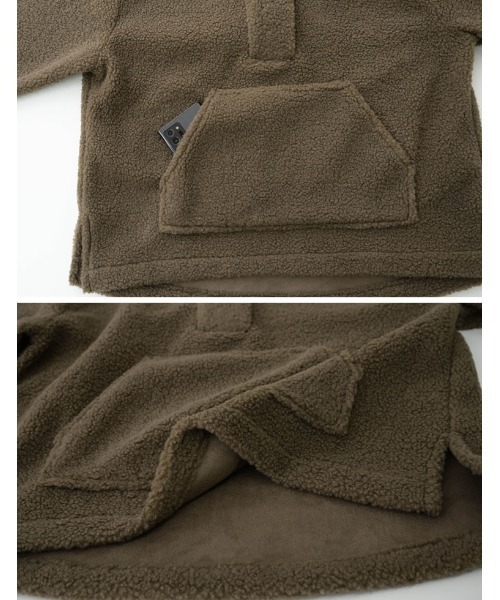 Re:EDIT（リエディ）の「ボアフーディーハーフジッププルオーバー（パーカー・レディース・モカ/ベージュ/アイボリー・LARGE/MEDIUM）」の16枚目の写真