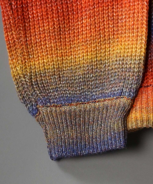 SITRY(シトリー)の「Balloon Sleeve Big silhouette gradation Knit Cardigan/バルーンスリーブ ビッグシルエット グラデーション ニット カーディガン/カーデ(カーディガン/ボレロ・メンズ・ブラック/ベージュ/グリーン/レインボー・M/XL/L)」の9枚目の写真