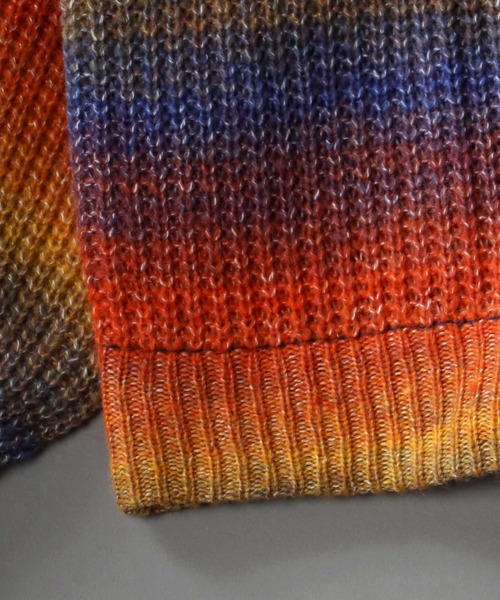 SITRY(シトリー)の「Balloon Sleeve Big silhouette gradation Knit Cardigan/バルーンスリーブ ビッグシルエット グラデーション ニット カーディガン/カーデ(カーディガン/ボレロ・メンズ・ブラック/ベージュ/グリーン/レインボー・M/XL/L)」の10枚目の写真