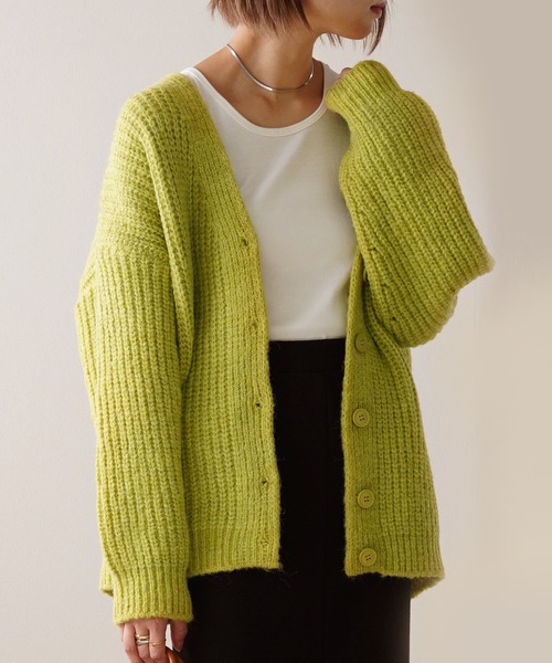 IAMUSE（アイアミューズ）の「ざっくりオーバーサイズニットカーディガン S0803【IAMUSE】（カーディガン/ボレロ・レディース・アイボリー/ブルー/ブラウン/グリーン・FREE）」の20枚目の写真