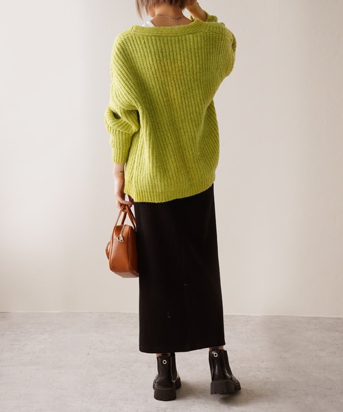 IAMUSE（アイアミューズ）の「ざっくりオーバーサイズニットカーディガン S0803【IAMUSE】（カーディガン/ボレロ・レディース・アイボリー/ブルー/ブラウン/グリーン・FREE）」の22枚目の写真