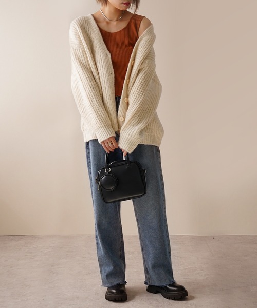 IAMUSE（アイアミューズ）の「ざっくりオーバーサイズニットカーディガン S0803【IAMUSE】（カーディガン/ボレロ・レディース・アイボリー/ブルー/ブラウン/グリーン・FREE）」の5枚目の写真