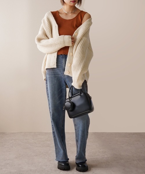 IAMUSE（アイアミューズ）の「ざっくりオーバーサイズニットカーディガン S0803【IAMUSE】（カーディガン/ボレロ・レディース・アイボリー/ブルー/ブラウン/グリーン・FREE）」の7枚目の写真