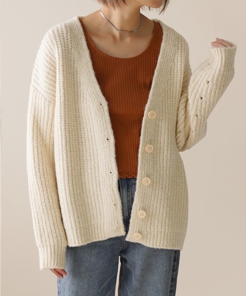 IAMUSE（アイアミューズ）の「ざっくりオーバーサイズニットカーディガン S0803【IAMUSE】（カーディガン/ボレロ・レディース・アイボリー/ブルー/ブラウン/グリーン・FREE）」の10枚目の写真
