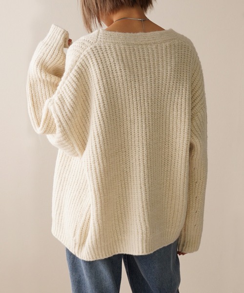 IAMUSE（アイアミューズ）の「ざっくりオーバーサイズニットカーディガン S0803【IAMUSE】（カーディガン/ボレロ・レディース・アイボリー/ブルー/ブラウン/グリーン・FREE）」の11枚目の写真