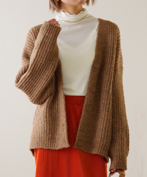 IAMUSE（アイアミューズ）の「ざっくりオーバーサイズニットカーディガン S0803【IAMUSE】（カーディガン/ボレロ・レディース・アイボリー/ブルー/ブラウン/グリーン・FREE）」の12枚目の写真