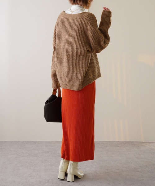 IAMUSE（アイアミューズ）の「ざっくりオーバーサイズニットカーディガン S0803【IAMUSE】（カーディガン/ボレロ・レディース・アイボリー/ブルー/ブラウン/グリーン・FREE）」の14枚目の写真