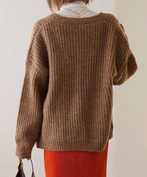 IAMUSE（アイアミューズ）の「ざっくりオーバーサイズニットカーディガン S0803【IAMUSE】（カーディガン/ボレロ・レディース・アイボリー/ブルー/ブラウン/グリーン・FREE）」の15枚目の写真