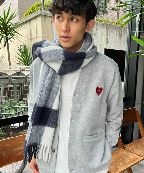 CIAOPANIC（チャオパニック）の「ウール混ブークレマフラー（マフラー・メンズ・ブラック/グレー・FREE）」の6枚目の写真