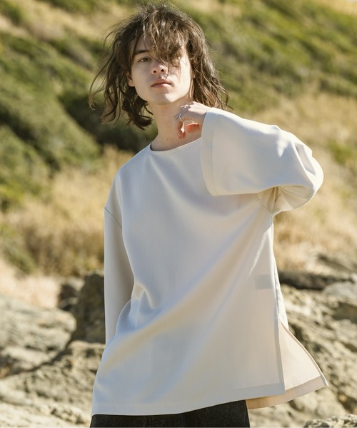 CASPER JOHN（キャスパージョン）の「Flare arm long T-shirts/ フレアアームロンT（Tシャツ/カットソー・メンズ・ホワイト/ブラウン/グレイッシュベージュ/ブラック・SMALL/MEDIUM/LARGE）」の21枚目の写真